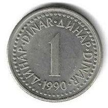 Jugoslavia - 1 Dinar 1990 (Km# 142)