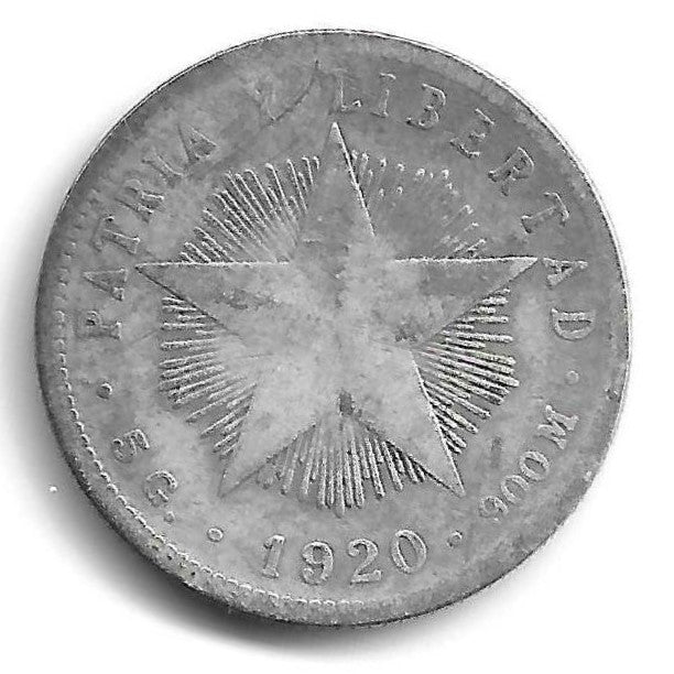 Cuba - 20 Centimos 1920 (Km# 13)