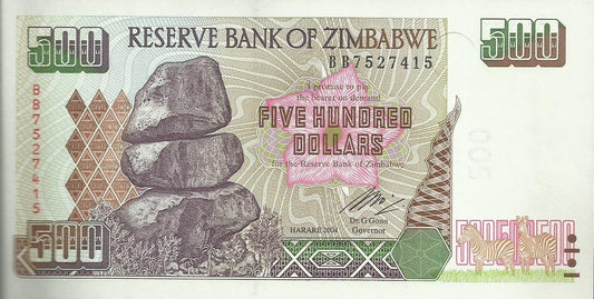 Zimbabwé - 500 Dolares 2004 (# 11)