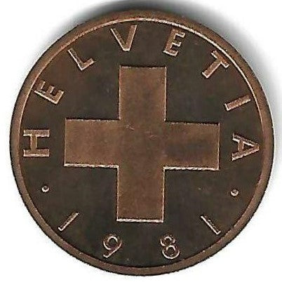 Suiça - 1 Rappen 1981 (Km# 46)