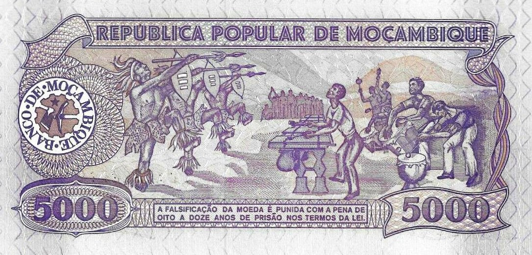 Moçambique - 5000 Meticais 1989 (# 133a)