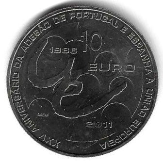 Portugal - 10 Euro 2011 (Km# ..) 25 Anos Adesão Euro