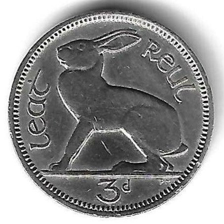 Irlanda - 3 Pingine 1963 (Km# 12a)