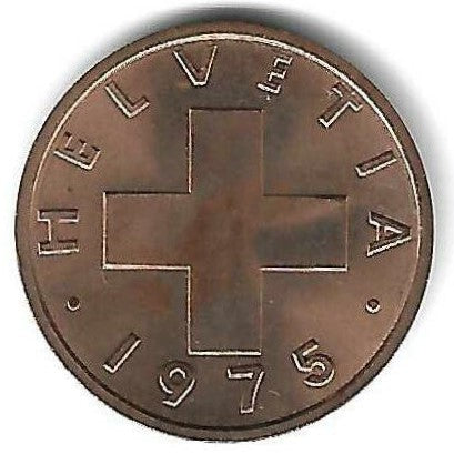 Suiça - 1 Rappen 1975 (Km# 46)