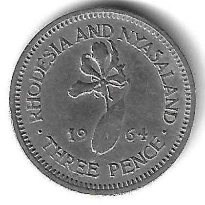 Rodesia e Nyasaland - 3 Pence 1964 (Km#3)