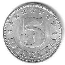 Jugoslavia - 5 Dinara 1953 (Km# 32)