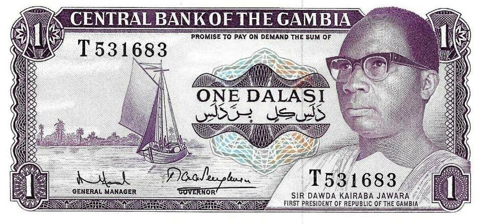 Gambia - 1 Dalasi 1972 (# 4f)