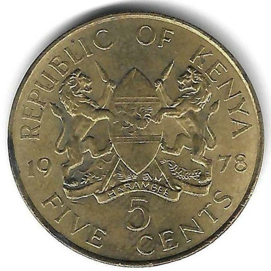 Quenia - 5 Centimos 1978 (Km# 10)