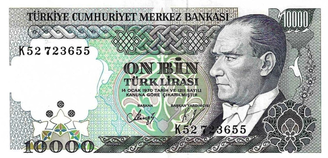 Turquia - 10000 Liras (L1970) (# 200)