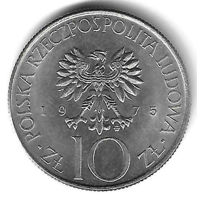 Polonia - 10 Zlotych 1975 (Km# 74) Adam Mickiewicz