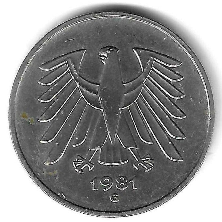 Alemanha - 5 Marcos 1981 (G)(Km# 140.1)