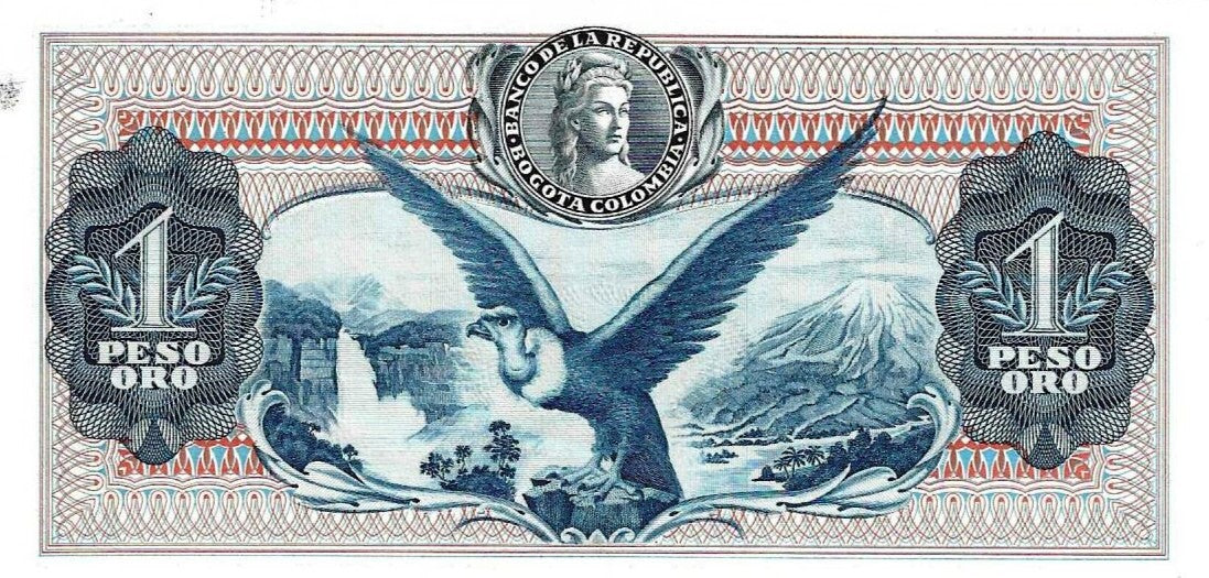 Colombia - 1 Peso 1970 (# 404e)