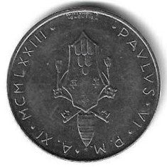 Vaticano - 100 Liras 1973 (Km# 122)