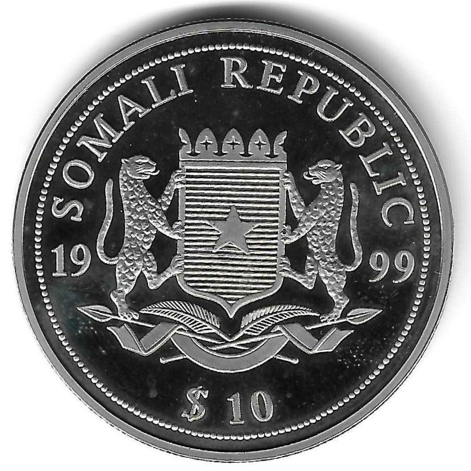 Somália - 10 Dolares 1999 (Km# ..) Protecção Vida Marinha