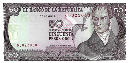 Colombia - 50 Pesos 1985 (# 425a)