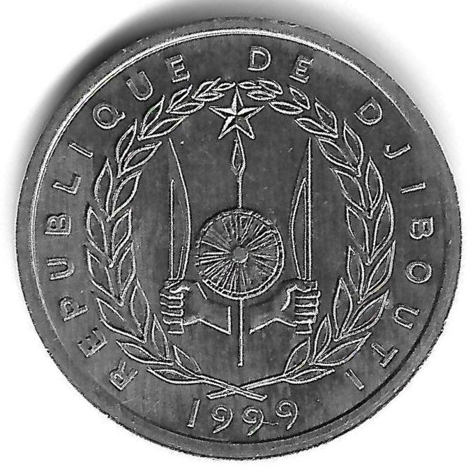 Djibouty - 2 Francos 1999 (Km# 21)