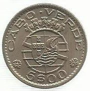Cabo Verde - 5$00 1968 (Km# 12)