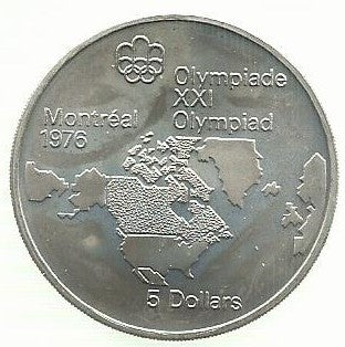 Canada - 5 Dolares 1973 (Km# 85) Montreal 1976