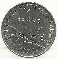 França - 1 Franco 1976 (Km# 925.1)
