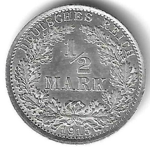 Alemanha - 1/2 Marco 1915 (Km# 17)