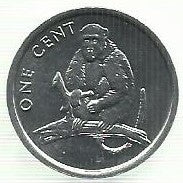 Ilhas Cook - 1 Centimo 2003 (Km# 423) Macaco