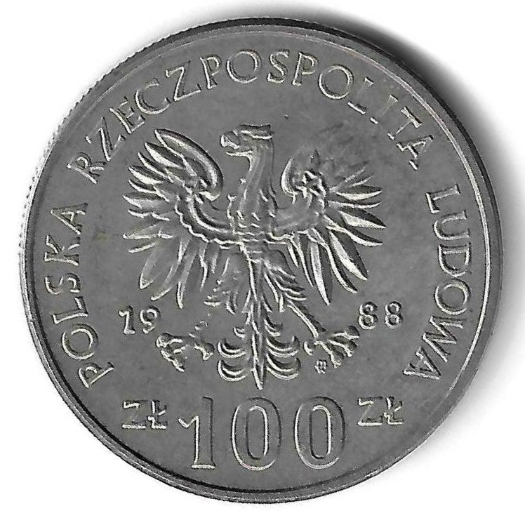 Polonia - 100 Zlotych 1988 (Km# 182) 70º Anivº Revolta Grande Polonia