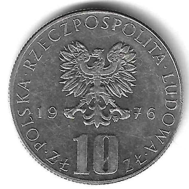 Polónia - 10 Zlotych 1976 (Km# 73) Boleslaw Prus