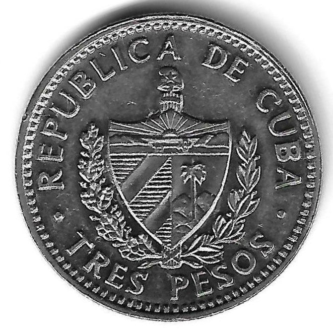 Cuba - 3 Pesos 1992 (Km# 346a) Che Guevara