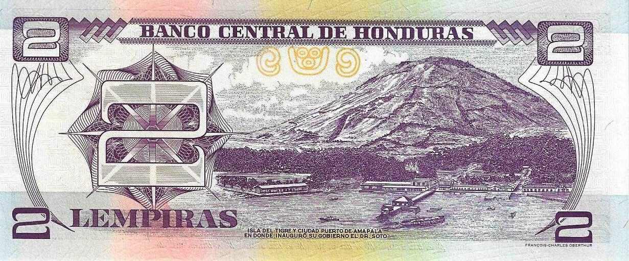 Honduras . 2 Lempiras 2003 (# 80Ad)