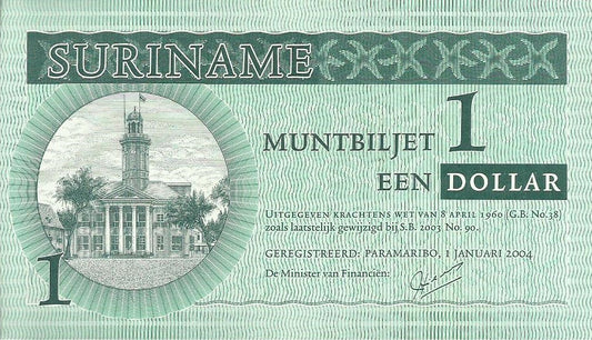 Suriname - 1 Dolar 2004 (# 155)