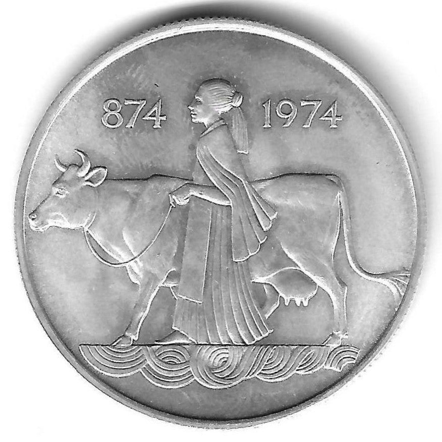 Islandia - 500 Kronur 1974 (Km# 20) 1100º Anivº Pov. Ilha