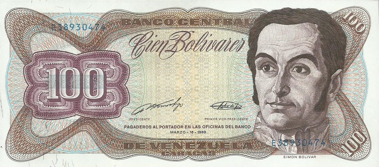 Venezuela - 100 Bolivares 1989 (# 66b)