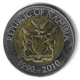 Namibia - 10 Dolares 2010 (Km# 21) 20º Anivº Banco da Namibia