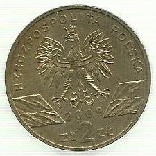 Polonia - 2 Zlote 2009 (Km# 678) Green Lizard