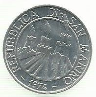 San Marino - 10 Liras 1974 (Km# 33)