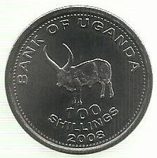 Uganda - 100 Shillings 2008 (Km# 67a)