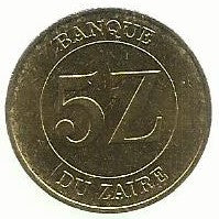 Zaire - 5 Zaires 1987 (Km# 14)