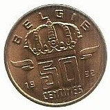 Belgica - 50 Centimos 1992 (Km# 148)