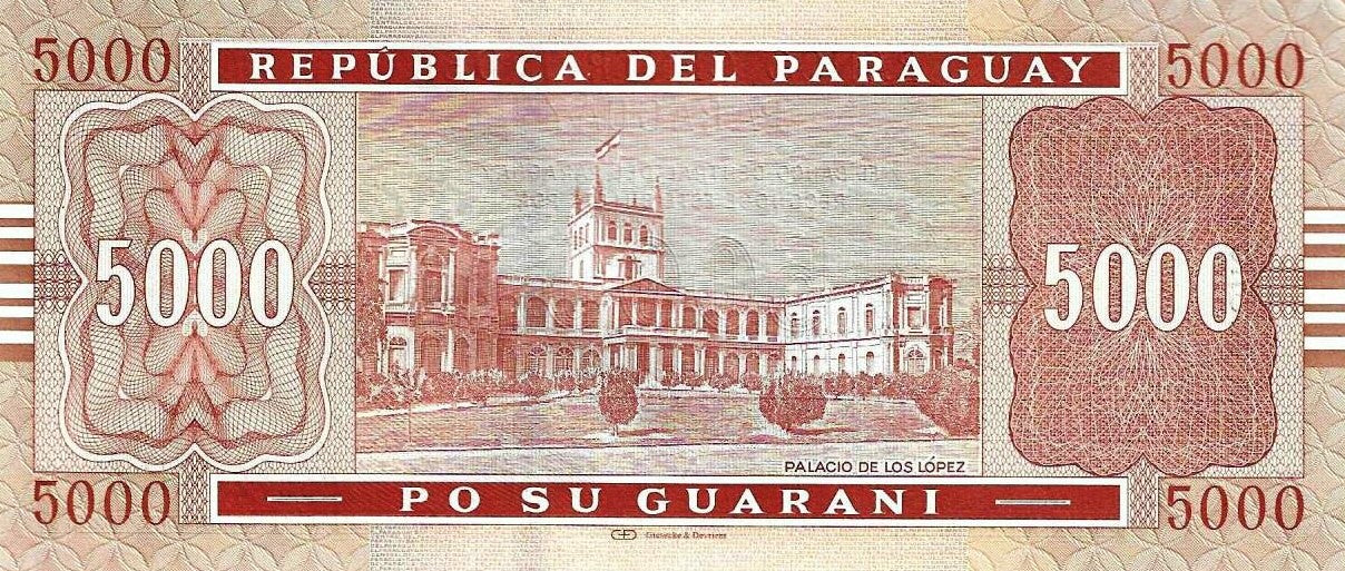 Paraguai - 5000 Guaranies 2008 (# 223b)