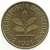 Alemanha - 10 Pfennig 1991 (A)(Km# 108)