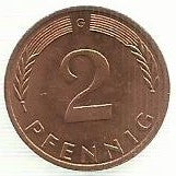Alemanha - 2 Pfennig 1971 (G)(Km# 106a)