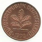 Alemanha - 2 Pfennig 1992 (G)(Km# 106a)
