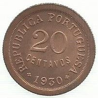 Cabo Verde - 20 Centavos 1930 (Km# 3)