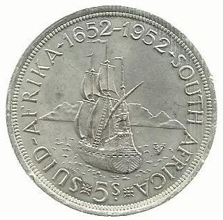 Africa Sul - 5 Shillings 1952 (Km# 41) Cape Town