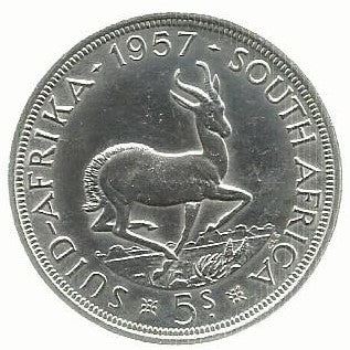 Africa Sul  - 5 Shillings 1957 (Km# 52)