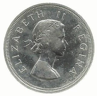 Africa Sul - 5 Shillings 1957 (Km# 52)