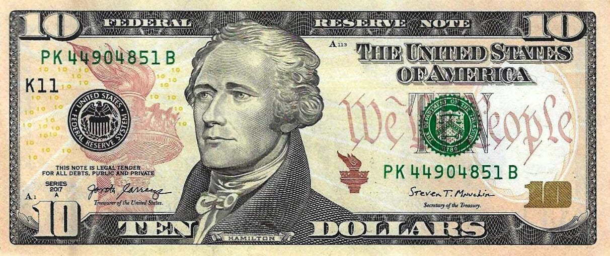 USA - 10 Dolares 2017a (# 545A)