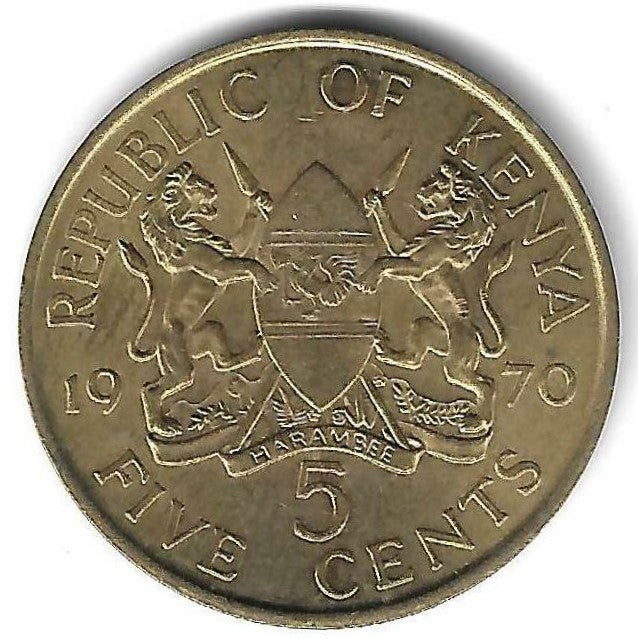 Quenia - 5 Centimos 1970 (Km# 10)