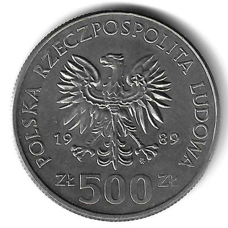 Polonia - 500 Zlotych 1989 (Km# 194) Ladislau II Jagiellon