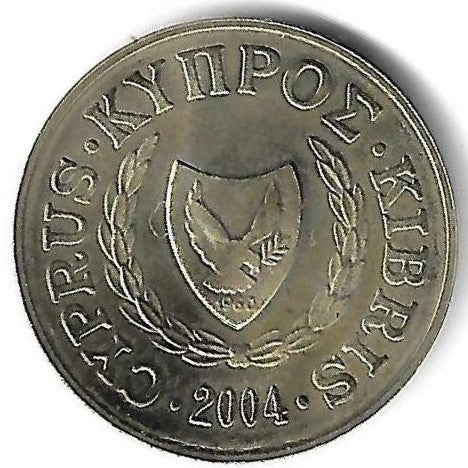 Chipre - 2 Centimos 2004 (Km# 54.3)